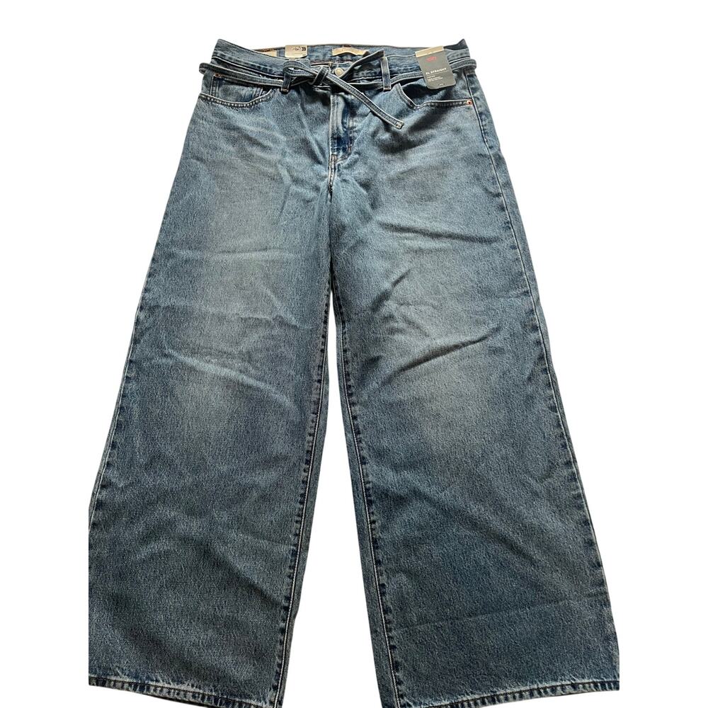 NWT Levi’s Premium XL Baggy Straight Jeans Medium Wash "Thanks Friend"